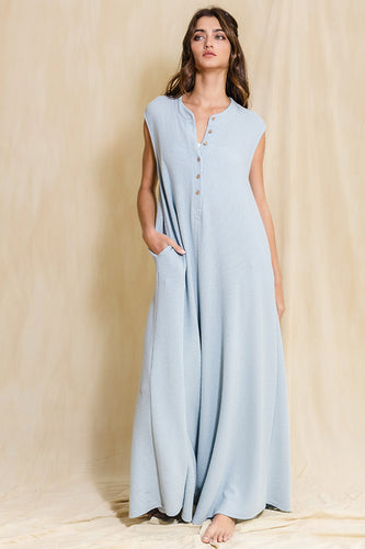 Lennox Wide Leg Jumpsuit Sky