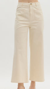 Cream Wide Leg Pants