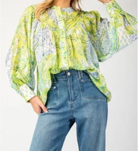 Lime Button Down Blouse