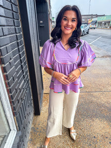 Purple Puff Blouse