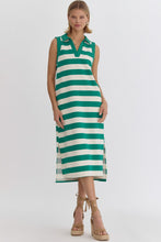 Load image into Gallery viewer, Mal Green/White Striped Dress