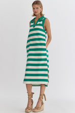 Load image into Gallery viewer, Mal Green/White Striped Dress