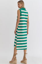 Load image into Gallery viewer, Mal Green/White Striped Dress