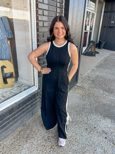 Black/White Tie Jumpsuit