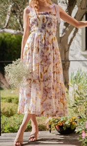 Floral Tiered Midi Dress