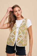 Load image into Gallery viewer, Woven Jacquard Vest Olive