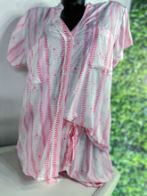 Load image into Gallery viewer, Mary Square PJ Shorts Set Serena Stem Stripes Pink