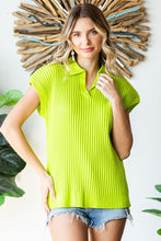 Load image into Gallery viewer, Ribbed Sweater Top Lime