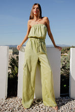 Load image into Gallery viewer, Ceely Avocado Cargo Jumpsuit