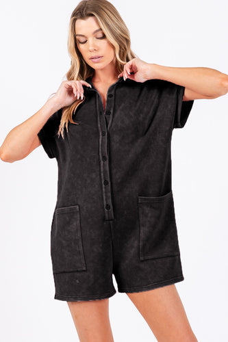 Betti Black Washed Romper