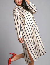 Load image into Gallery viewer, Away at Sea Navy Stripe Dress/Duster