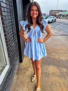 Baby Blue Tie Dress