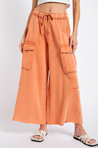 Elliot Wide Leg Cargo Pants Faded Rust