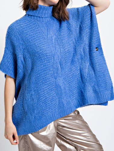 Blue Oversize Sweater Vest