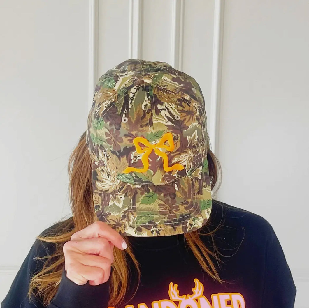 Camo Orange Bow Trucker Hat