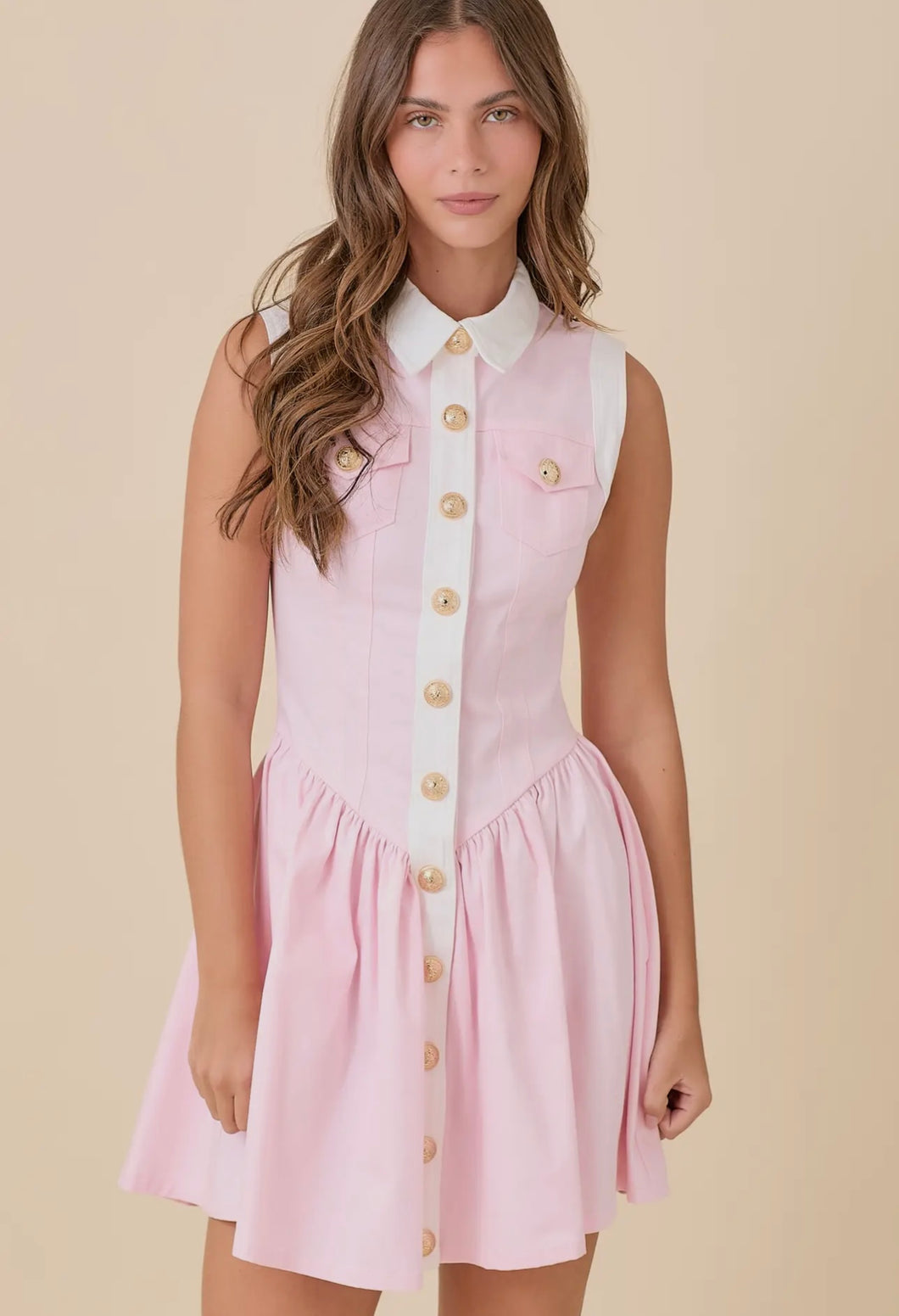 Pink Rodeo Drop Waist Dress