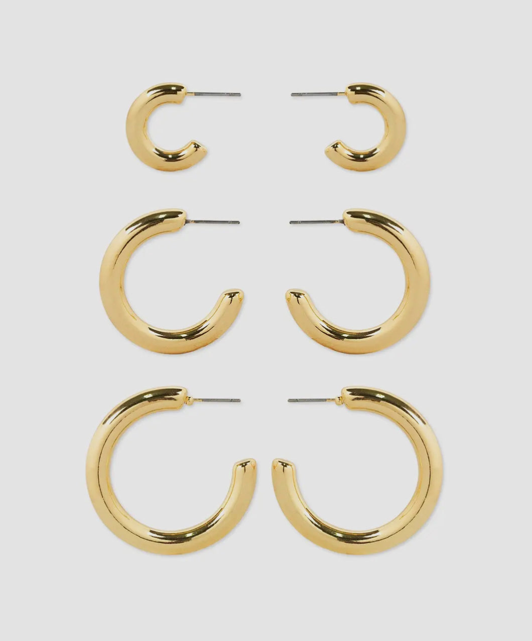 Gold Hoop Trio Set