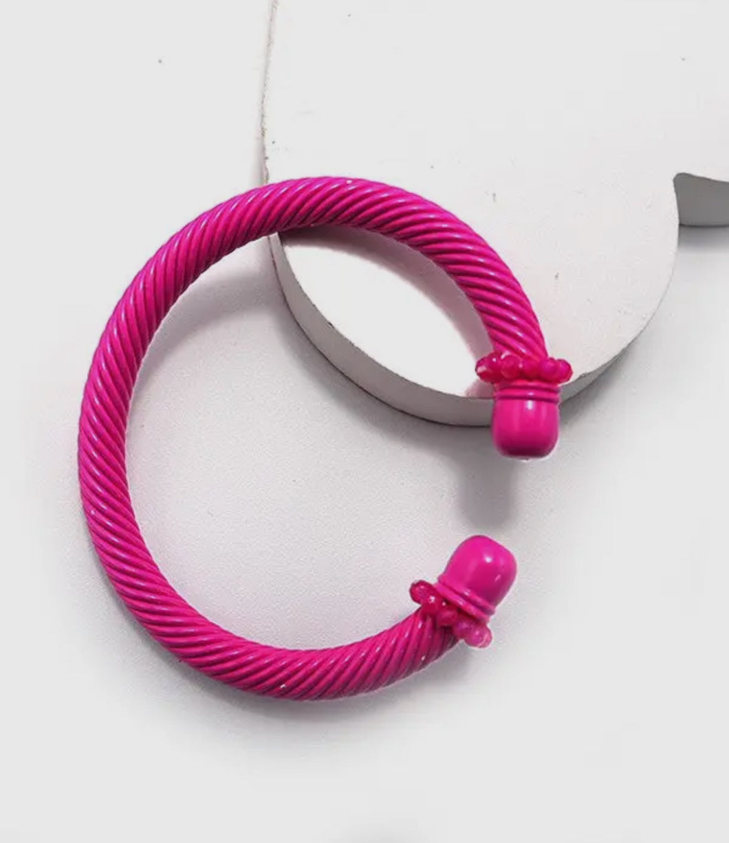 Pink Cuff Cable Bracelet