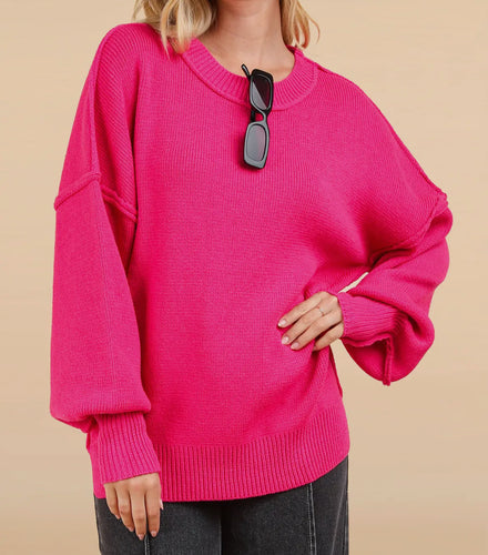 Hot Pink Oversized Sweater