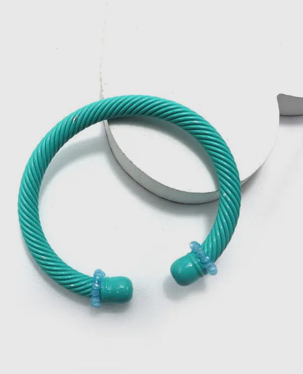 Teal Cable Cuff Bracelet