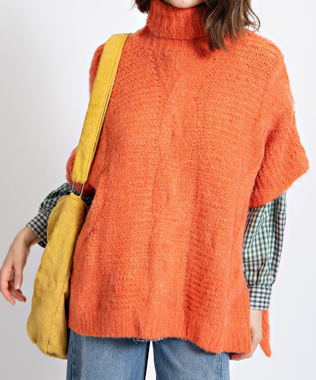 Tangerine Oversized Sweater Vest