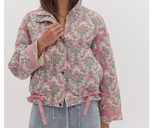 Perfect Paisley Bow Detail Jacket