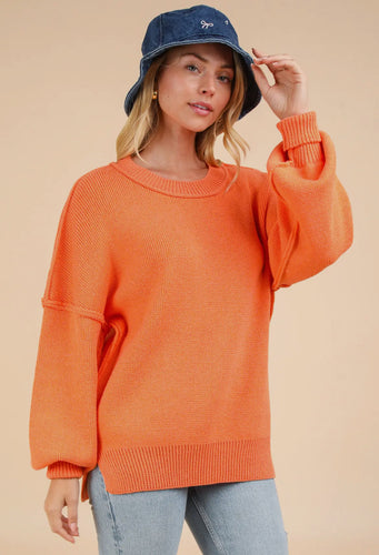 Orange Oversized Sweater