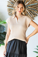 Load image into Gallery viewer, Ribbed Sweater Top Beige