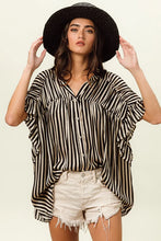 Load image into Gallery viewer, Stripe Satin Blouse Top