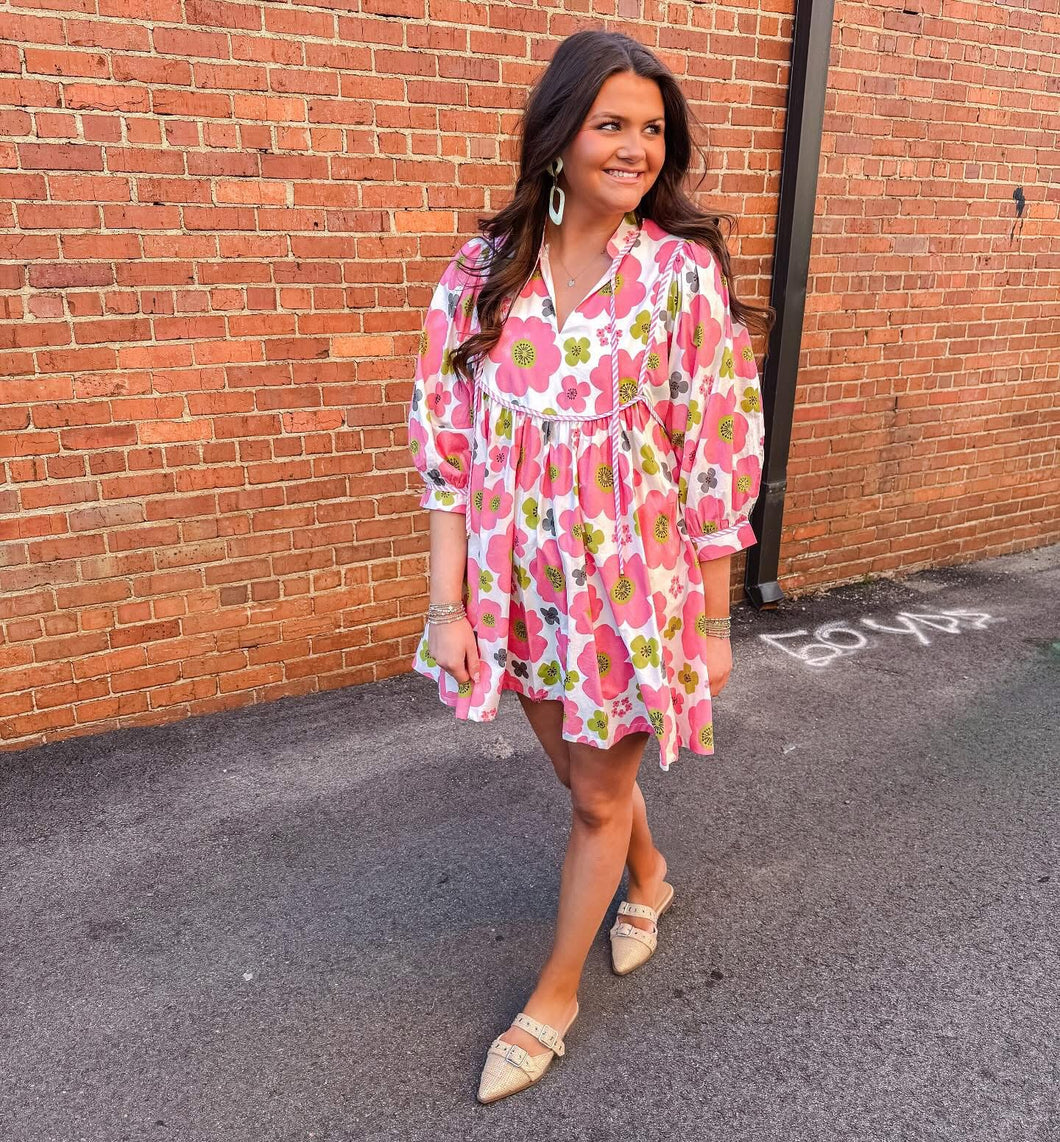 Pink and Perfect Flower Dress