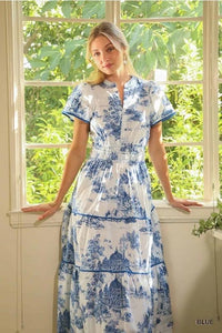Blue Willow Midi Dress