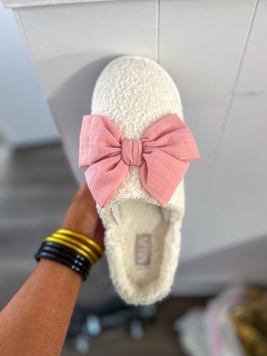 Pink Bow Slipper