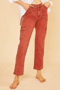 Camry Cargo Jeans Mineral Red