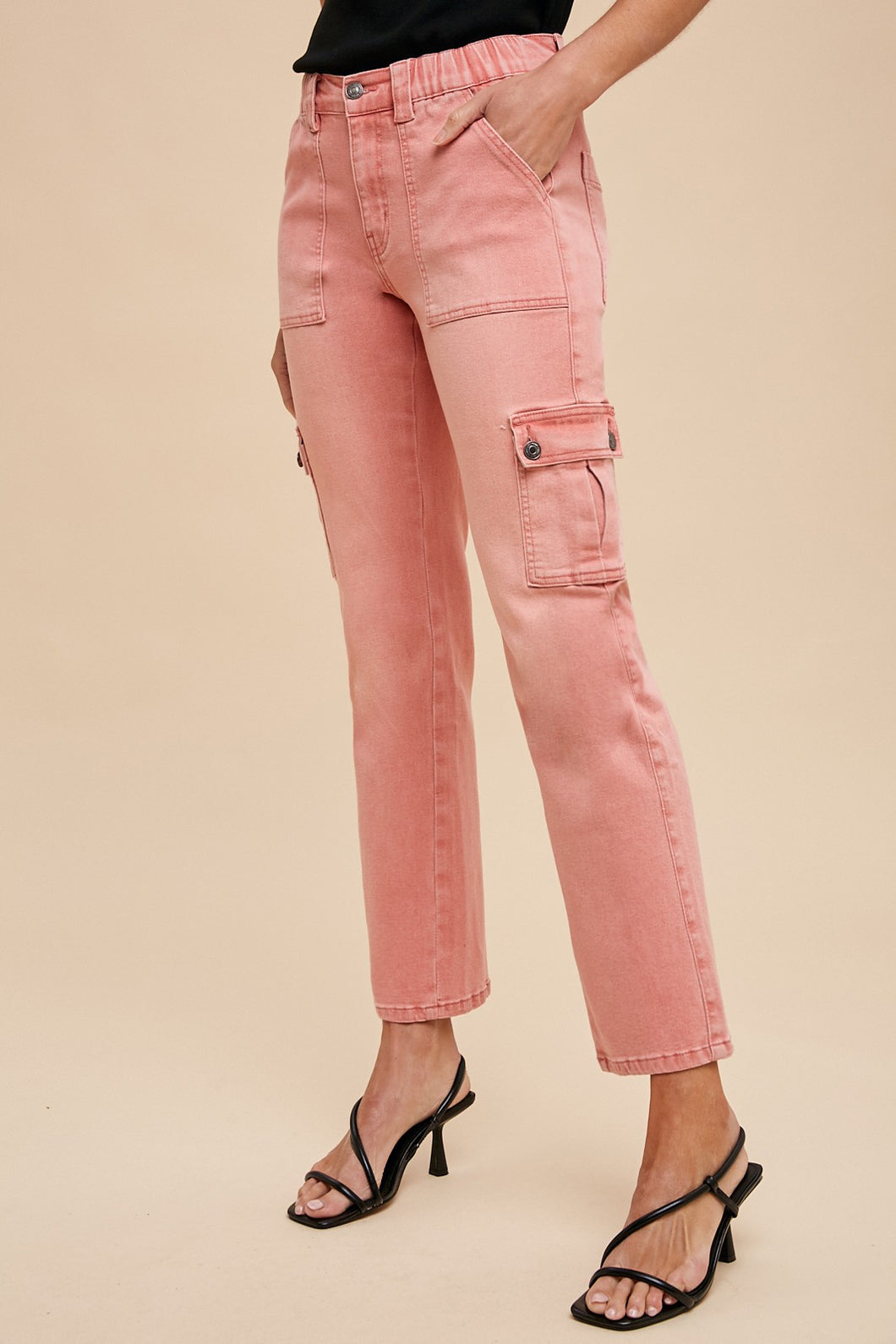 Camry Cargo Jeans Rose Pink