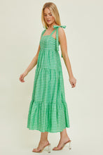 Load image into Gallery viewer, Kelly Green Tie Shoulder Midi Dress