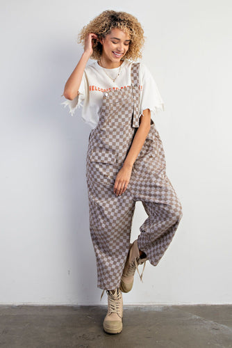 Khak Checkered Overalls