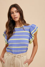 Load image into Gallery viewer, Peri Lime Stripe Sweater Tank