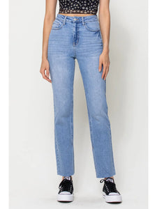 High Rise Side Slit Jeans