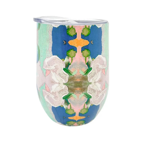 Laura Park Monet's Garden Navy Wine Tumbler